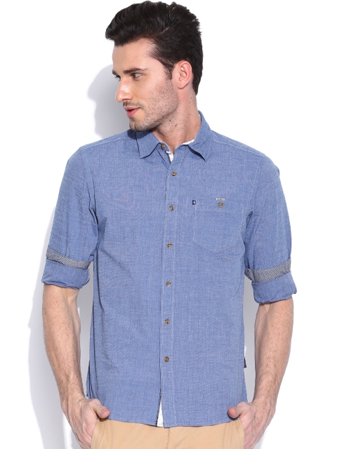 American Swan Blue Smart Fit Casual Shirt