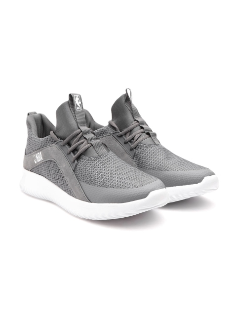 NBA Men Grey Solid Sneakers