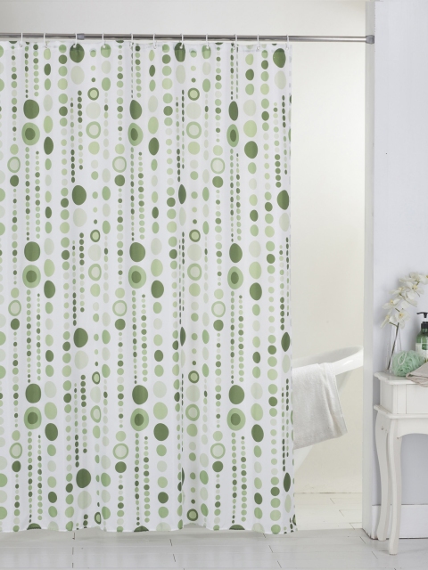 BIANCA Green & White Geometric Printed Waterproof Single Shower Curtain With 12 Piece Hooks
BIANCA Green & White Geometric Printed Waterproof Single Shower Curtain With 12 Piece Hooks