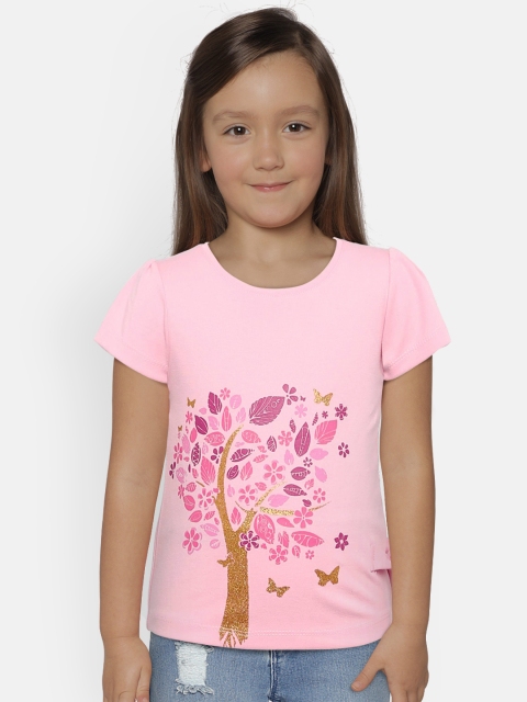 Kid Studio Girls Pink Printed Top