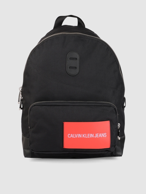 Calvin Klein Jeans Men Black Brand Logo Backpack