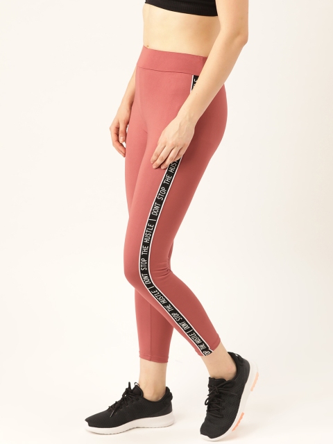 DressBerry Women Dusty Pink Solid Cropped Tights