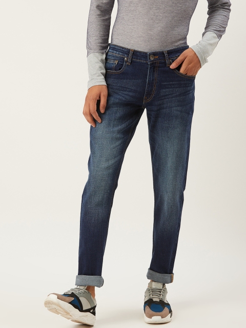 United Colors of Benetton Men Navy Blue Skinny Fit Mid-Rise Clean Look Stretchable Jeans