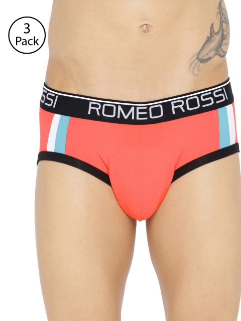 ROMEO ROSSI Men Pack of 3 Coral Orange Striped Low-Rise Basic Briefs CLBSP-2001-CR-3
ROMEO ROSSI Men Pack of 3 Coral Orange Striped Low-Rise Basic Briefs CLBSP-2001-CR-3