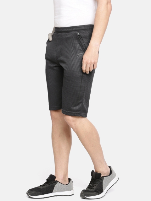 Proline Active Men Charcoal Grey Self Design Slim Fit Sports Shorts