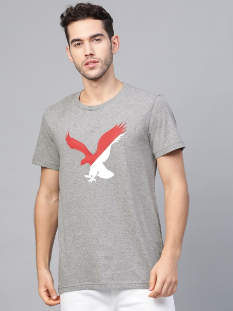 AMERICAN EAGLE OUTFITTERS Men Grey Melange & Red Classic Fit Brand Logo Print T-shirt
AMERICAN EAGLE OUTFITTERS Men Grey Melange & Red Classic Fit Brand Logo Print T-shirt
