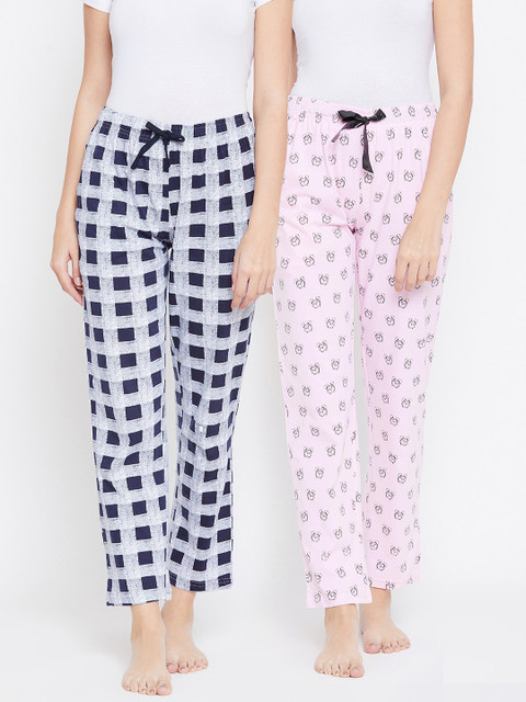 Nite Flite Women Pack of 2 Printed Lounge Pants, Grey 
Nite Flite Women Pack of 2 Printed Lounge Pants, Grey