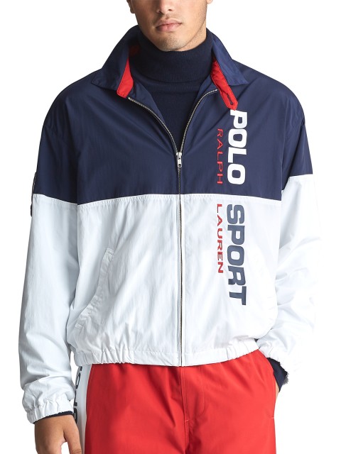 Polo Ralph Lauren Men White & Navy Blue Colourblocked Polo Sport Windbreaker Jacket
Polo Ralph Lauren Men White & Navy Blue Colourblocked Polo Sport Windbreaker Jacket