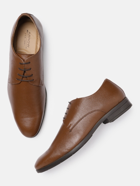 Arrow Men Tan Brown Formal PORTER Leather Derbys