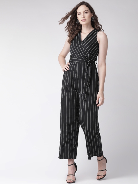 20Dresses Women Black & White Striped Basic Jumpsuit