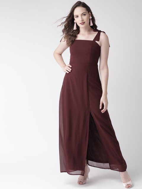 20Dresses Women Burgundy Solid Maxi Dress