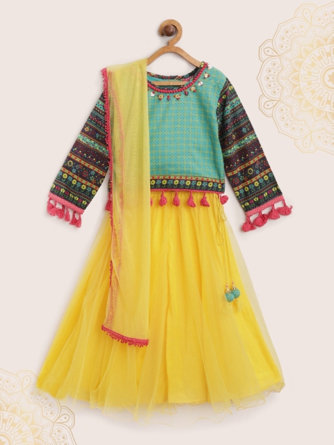 Biba Girls Yellow & Green Printed Ready to Wear Lehenga & Blouse with Dupatta
Biba Girls Yellow & Green Printed Ready to Wear Lehenga & Blouse with Dupatta