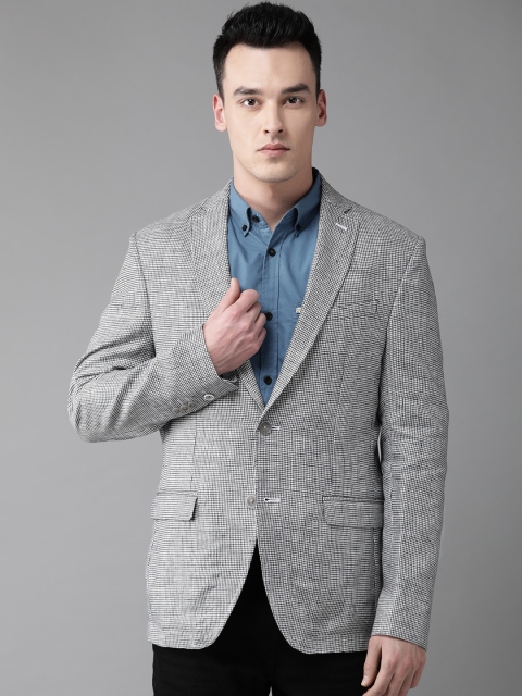 Blackberrys Men Black & White Checked Linen Slim Fit Single Breasted Smart Casual Blazer
Blackberrys Men Black & White Checked Linen Slim Fit Single Breasted Smart Casual Blazer