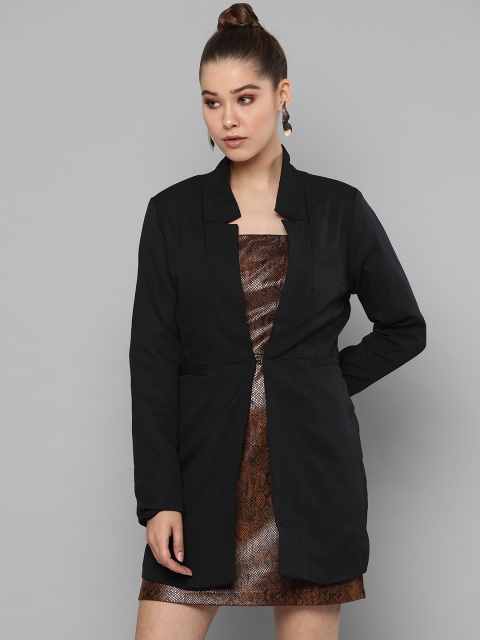 Harpa Women Black Solid Casual Blazer