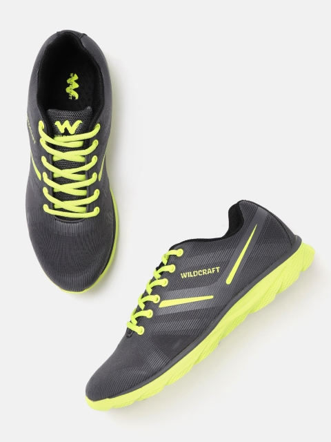 Wildcraft Men Charcoal Grey Self Striped Trekking Shoes