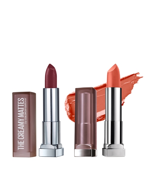 Maybelline New York Set of 2 Color Sensational Creamy Matte Lipsticks 3.9 g, Maroon
Maybelline New York Set of 2 Color Sensational Creamy Matte Lipsticks 3.9 g, Maroon