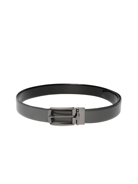 Raymond Men Black & Brown Solid Leather Reversible Belt