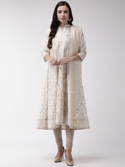 RANGMAYEE Women Off-White & Beige Printed Empire A-Line Kurta with Churidar & Dupatta
RANGMAYEE Women Off-White & Beige Printed Empire A-Line Kurta with Churidar & Dupatta