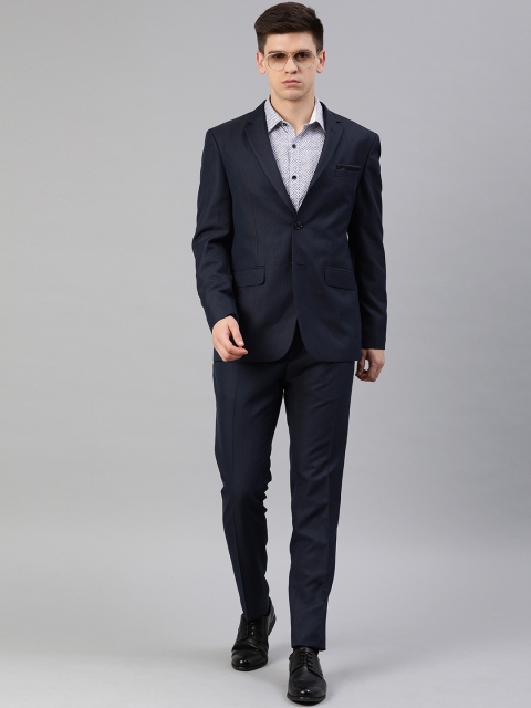 Peter England Men Blue Self-Striped Neo-Slim Fit Single-Breasted Formal Suit, Navy blue
Peter England Men Blue Self-Striped Neo-Slim Fit Single-Breasted Formal Suit, Navy blue