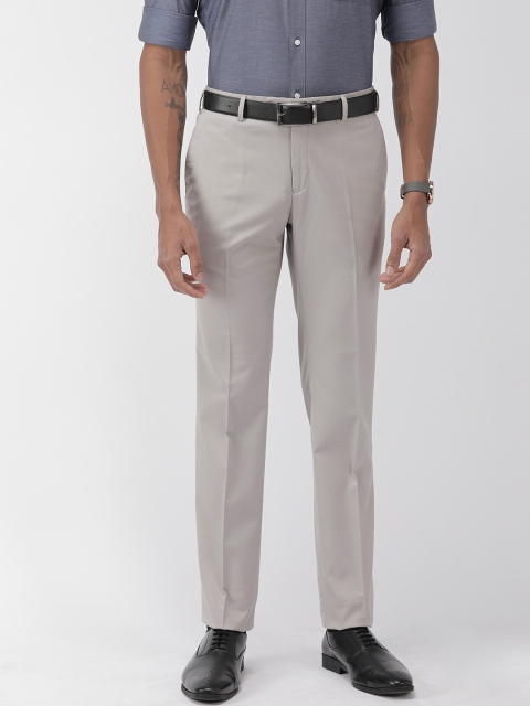 Raymond Men Grey Slim Fit Solid Formal Trousers