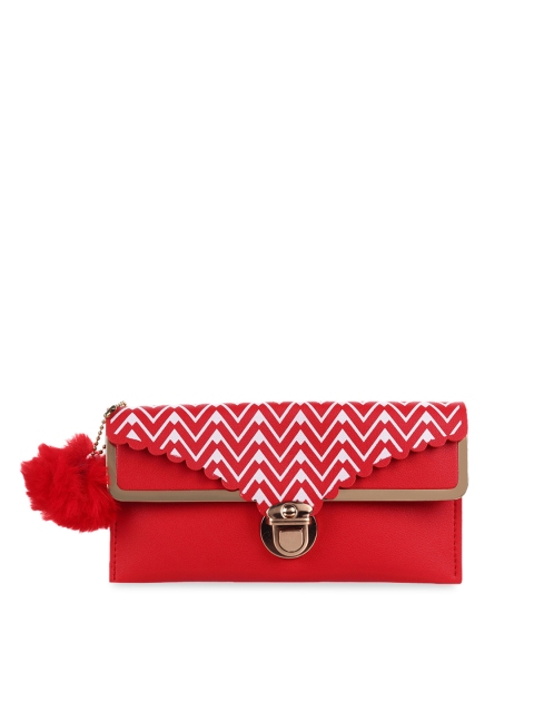 LONDON FASHION hob Red & White Printed Clutch
