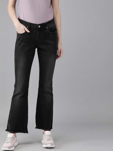 Roadster Women Black Hippy Flared Mid-Rise Low Distress Stretchable Jeans With Frayed
Roadster Women Black Hippy Flared Mid-Rise Low Distress Stretchable Jeans With Frayed