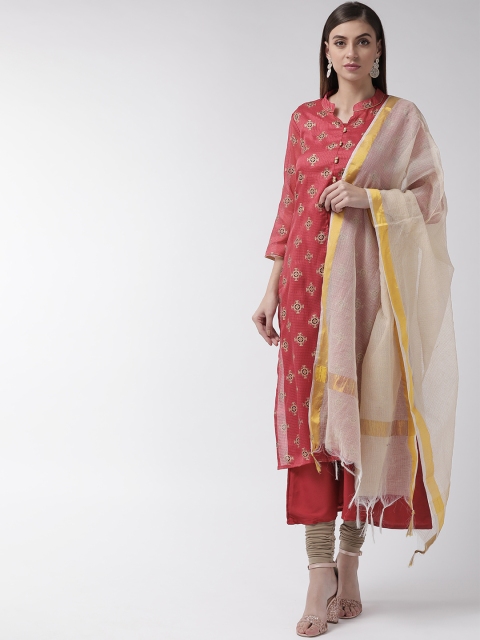 RANGMAYEE Women Red & Beige Layered Straight Foil Print Kurta with Churidar & Dupatta
RANGMAYEE Women Red & Beige Layered Straight Foil Print Kurta with Churidar & Dupatta