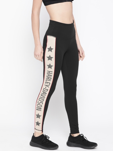 Harley-Davidson Women Black Solid Tights