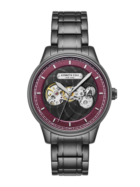 Kenneth Cole Men Black & Magenta Analogue Watch KC51020004MN