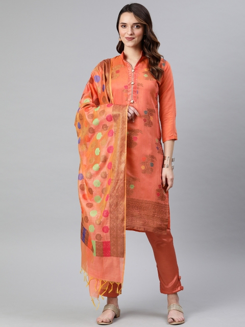 Rajnandini Orange & Brown Woven Design Banarasi Silk Blend Unstitched Dress Material
Rajnandini Orange & Brown Woven Design Banarasi Silk Blend Unstitched Dress Material