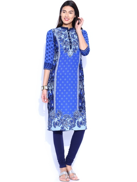 Vishudh Blue Printed Kurta