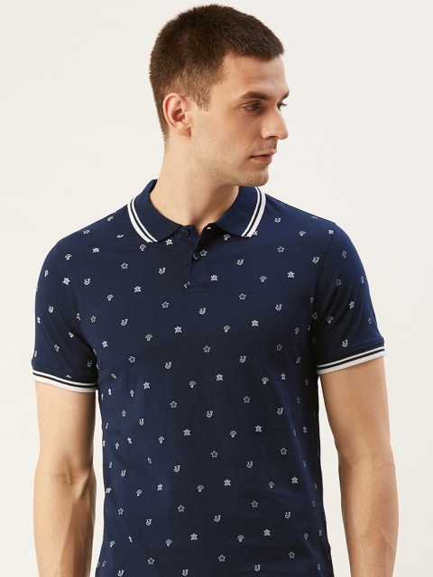 Mast Harbour Men Navy Blue White Conversational Printed Polo Collar Pure Cotton T-shirt
Mast Harbour Men Navy Blue White Conversational Printed Polo Collar Pure Cotton T-shirt