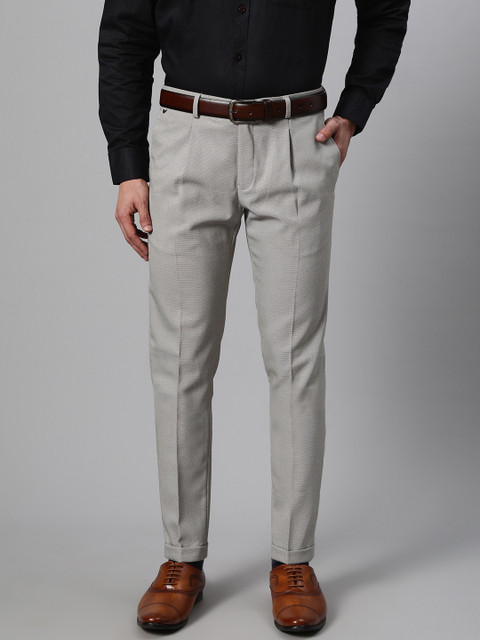 Blackberrys Men Off-White & Olive Green Regular Fit Self Design Smart Casual Trousers
Blackberrys Men Off-White & Olive Green Regular Fit Self Design Smart Casual Trousers