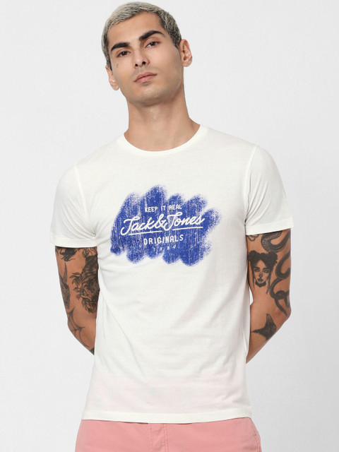 Jack Jones Men White Printed Round Neck Pure Cotton T-shirt
Jack Jones Men White Printed Round Neck Pure Cotton T-shirt