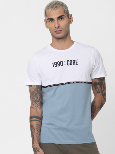 Jack Jones Men White Blue Slim Fit Colourblocked Round Neck Sustainable Pure Cotton T-shirt with Print
Jack Jones Men White Blue Slim Fit Colourblocked Round Neck Sustainable Pure Cotton T-shirt with Print