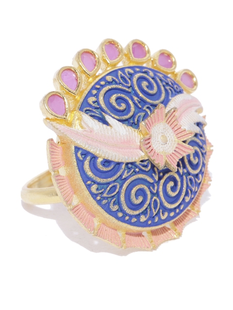 Priyaasi Navy Blue & Pink Gold-Plated Stone-Studded Meenakari Adjustable Finger Ring
Priyaasi Navy Blue & Pink Gold-Plated Stone-Studded Meenakari Adjustable Finger Ring