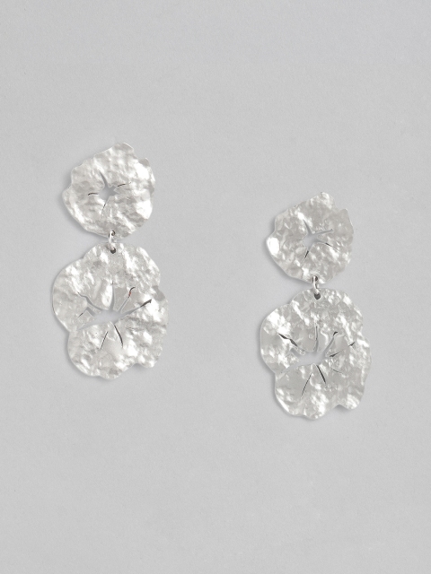 CORSICA Silver-Toned Contemporary Drop Earrings