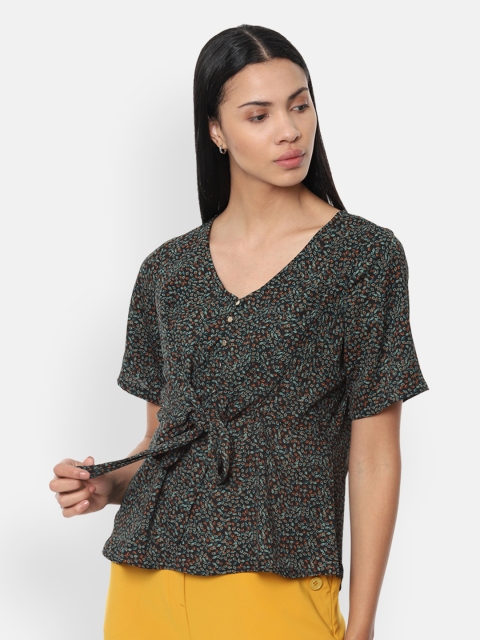 Van Heusen Woman Black Printed Top