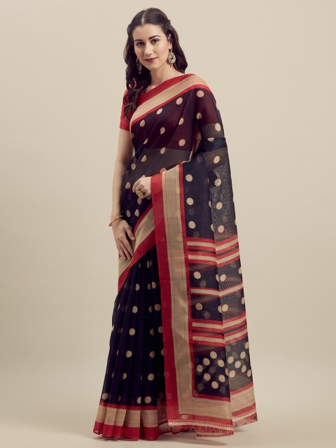 Florence Black Printed Art Silk Saree