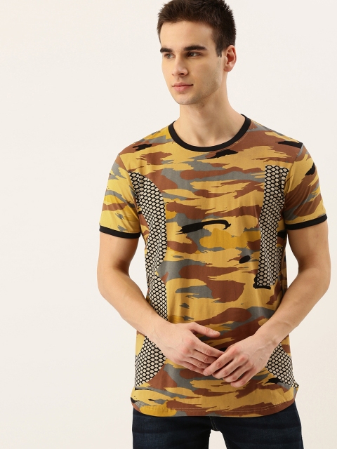 Moda Rapido Men Mustard Yellow Brown Camouflage Printed Round Neck Pure Cotton T-shirt
Moda Rapido Men Mustard Yellow Brown Camouflage Printed Round Neck Pure Cotton T-shirt