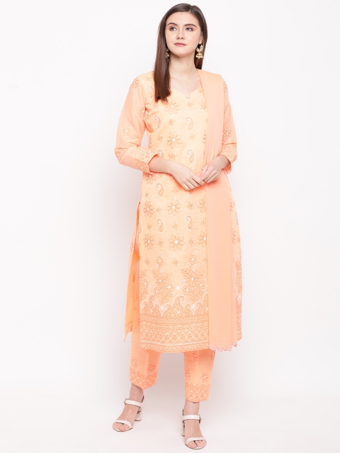 ADA Women Peach-Coloured & White Chikankari Hand Embroidered Unstitched Dress Material
ADA Women Peach-Coloured & White Chikankari Hand Embroidered Unstitched Dress Material