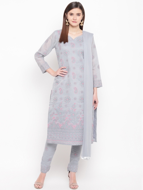 ADA Grey & Pink Chikankari Hand Embroidered Unstitched Sustainable Dress Material
ADA Grey & Pink Chikankari Hand Embroidered Unstitched Sustainable Dress Material