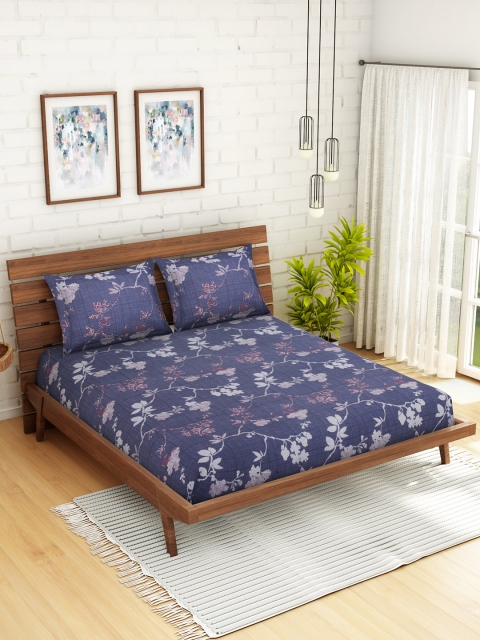 CORE Designed by SPACES Blue Floral 210 TC Cotton 1 Queen Bedsheet with 2 Pillow Covers
CORE Designed by SPACES Blue Floral 210 TC Cotton 1 Queen Bedsheet with 2 Pillow Covers
