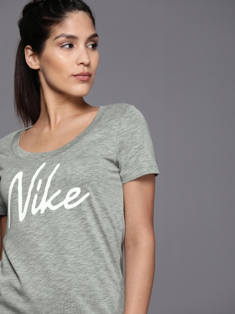 Nike Women Grey Melange Printed Standard Fit DFCT LOGO XD Scoop Neck Training T-shirt
Nike Women Grey Melange Printed Standard Fit DFCT LOGO XD Scoop Neck Training T-shirt
