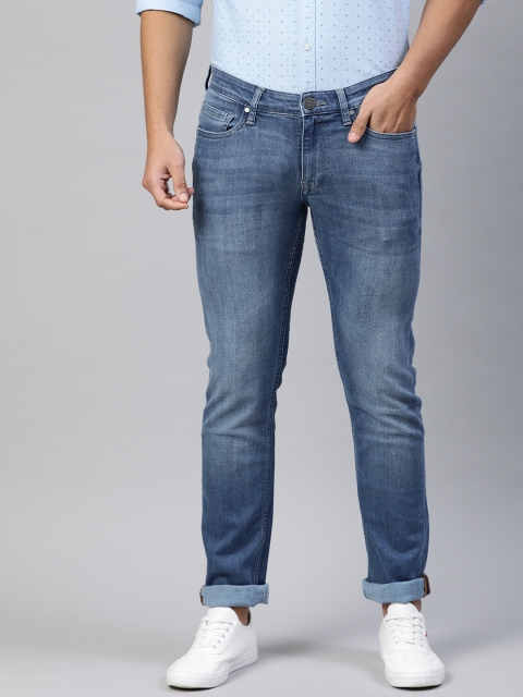 Louis Philippe Men Blue Slim Matt Fit Low-Rise Clean Look Stretchable Jeans