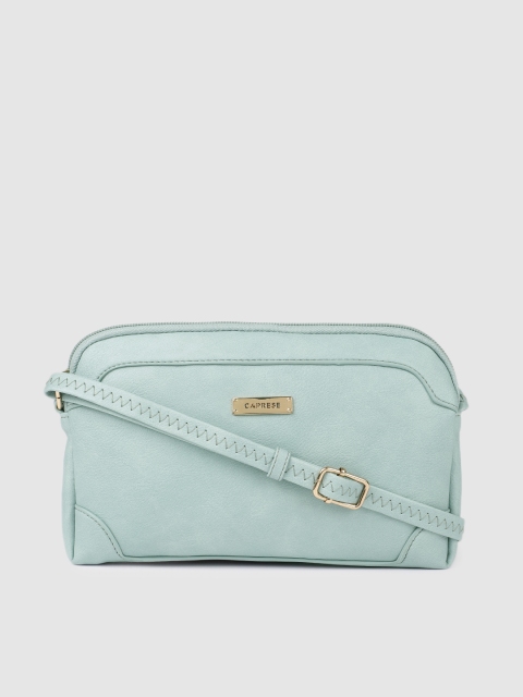 Caprese Sea Green Solid Sling Bag