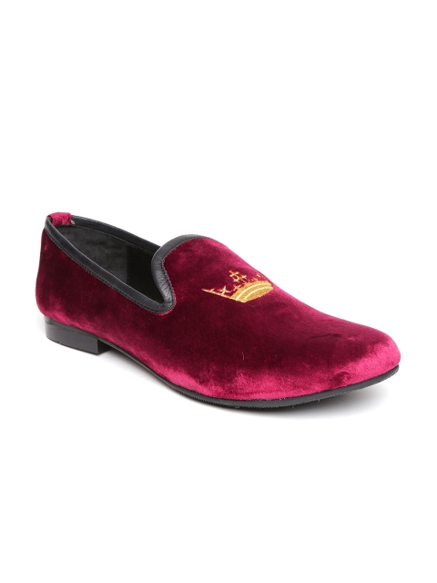 BARESKIN Men Maroon Velvet Casual Shoes