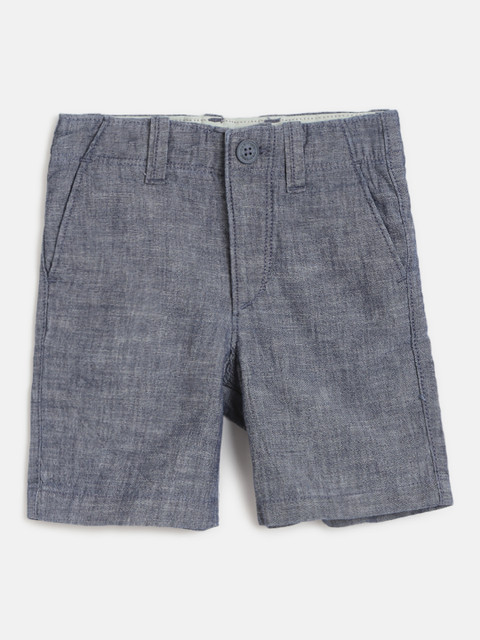GAP Boys Navy Blue Solid Regular Fit Chambray Shorts 
GAP Boys Navy Blue Solid Regular Fit Chambray Shorts