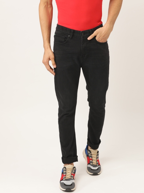United Colors of Benetton Charcoal Grey Carrot Regular Fit Clean Look Stretchable Jeans