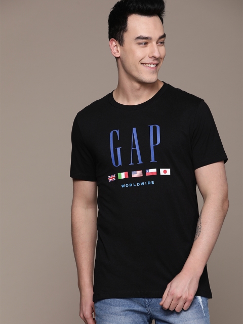 GAP Men's Logo Flag T-Shirt, Black